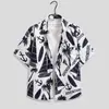 Camisa Floral Retro de Manga Corta Estilo Hawaiano Chaqueta Elegante Yuppie para Hombre Antigua Camisa de Manga Corta Estampada de Verano para Playa