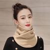 Bufanda de felpa cálida de invierno para mujer, estilo Ins, de gran valor facial, con cuello protector, conjunto de bufanda para todo tipo de estudiantes