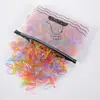 Cor de Doces Laço de Cabelo Infantil Tipo Tendão de Borracha Anel de Cabelo Colorido Descartável para Meninas de Bebê Acessórios de Cabelo