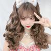 Peruca Feminina Presilha Cabelo Longo Cacheado Rabo de Cavalo Alto Fábrica Nova Onda Grande lolita Cabelo Longo Castanho Rabo de Cavalo Duplo