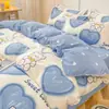 Funda de edredón para dormir amigable con la piel, una sola pieza, funda de edredón de algodón lavado, juego de tres piezas para cama individual, sábana 150X200X230, juego de cuatro piezas