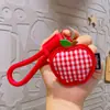 Llavero Colgante Adorno de Cuero de Fruta a Cuadros de Tela Original Colgante Creativo para Llavero Muñeca Pequeña Venta al por Mayor