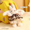 Llavero colgante de coche con forma de conejo de peluche creativo de dibujos animados, bolso escolar, adornos de moda, pequeños regalos al por mayor