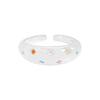 986 K-Style Ins Nicho Design de Luxo Acessível Prata Brilhante Estrela Anel Zircônia Colorida Prata de Lei S925 Feminino Textura