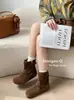 Botas de Nieve Gruesas de Moda Estilo Coreano para Mujer 2026 Otoño Nuevo Diseño Bota Corta Botas Birkenstock