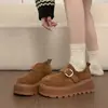 Sapatos Femininos com Solado Grosso para Aumento de Altura para Pessoas Baixas, Nova Moda Primavera e Outono 2026 Sapatos Casuais Plataforma Retro Versáteis