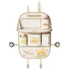 Bolsa de almacenamiento linda de dibujos animados para respaldo de asiento, organizador multifuncional para asiento de coche, protector anti-suciedad para asiento trasero, protector anti-patadas, cuero
