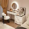 2026 Nuevo Tocador de Madera Maciza Dormitorio Simple Moderno Pequeño Estilo Crema Mesita de Noche Mesa de Maquillaje Tocador Gabinete Integrado