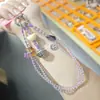 Cadena de Teléfono Colgante de Caqui de Nuevo Estilo para la Buena Suerte, Amuleto de Buena Suerte, Llavero de Pulsera con Cuentas de Cristal Fresco de Verano