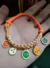 Pulseira Nó de Flor de Pessegueiro Ponto Cênico Pulseira dos Cinco Deuses da Riqueza de Xizang Casal Cordão Vermelho Homens e Mulheres DIY Pulseira Dourada Corda Trançada