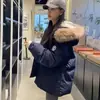 Chamarra parka para pareja con cuello de pelo, abrigo de plumas engrosado para mujer, nueva prenda exterior cálida casual de invierno holgada