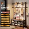 Zapatero para el hogar hecho de madera maciza, banco para cambiarse los zapatos en la entrada, banco de almacenamiento y asiento, perchero integrado, estantería de almacenamiento de pie para el dormitorio, zapatero