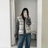 Chaleco Jacquard Punto Granulado Estilo Fair Isle Z36 para Mujer Otoño Invierno Cuello Alto Cremallera Cárdigan Abrigo Cálido Ropa de Casa