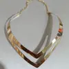Collar de metal brillante transfronterizo para mujer, moda europea y americana, personalidad, forma cóncava, cadena de clavícula de moda, chocker