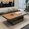 Mesa de Centro Rectangular Lujo Ligero Moderna Simple Minimalista Italiano de Gama Alta Apartamento Pequeño Sala de Estar Hogar Pizarra Diseñador