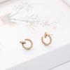 Aretes de tuerca pequeños de círculo completo de circonitas cúbicas, aguja de plata esterlina s925, personalidad femenina versátil, estilo coreano, aretes de temperamento elegante