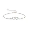 Kalemei Wish Aliexpress Exportación Nuevo Pulsera de Ojo de 8 Caracteres Blanca Bañada en Oro Lazo Diamante Pulsera para Mujer