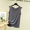 Chaleco de Modal para Mujer Verano Talla Grande Cuello Redondo Delgado Ropa Interior sin Mangas Camisola Holgado Adelgazante Capa Base Top Versátil