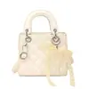 Bolsa de Mão Estilo Tweed 2025 Nova Moda Popular Bolsa Princesa Diana K-Style Ins Bordado Acolchoado Fio PU Transversal Feminina