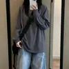 Camiseta de Manga Larga para Mujer Americana Pesada Oversize Holgada Ropa Exterior Top Diseño de Principios de Primavera Otoño Sentido del Diseño Nicho Camisa Base