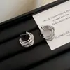 Exquisitos Pendientes de Bobinado Multicapa de Alta Resistencia con Forma de C Pendientes de Diseño Retro de Nicho Europeo y Americano Pendientes Simples Elegantes para Mujer