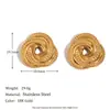 Moda Europea y Americana Elegantes Aretes Retro de Diseño Nicho Acero Inoxidable Chapado en Oro de 18K Collar Enroscado con Anillo