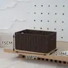 Caixa de Armazenamento Estilo Japonês, Cesta de Armazenamento para Sala de Estar e Quarto, Cesta de Armazenamento de Palha e Rattan Sintéticos, Cesta de Armazenamento para Armário de Casa