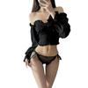 Ropa interior sexy dulce de estilo puro deseo para mujer, con lazo, de malla y encaje, transpirable, fina, tipo calzón para cadera