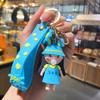 Llavero colgante creativo de niño niña soplando burbujas lindo caricatura pareja llavero de mochila pequeño regalo al por mayor