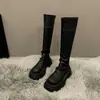 Botas Altas Otoño Invierno Botas Adelgazantes 2026 Tacón Cuadrado Elásticas Adelgazantes Para Personas Bajas Suela Gruesa Nuevas Botas Largas Versátiles Mujer