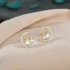 2023 Nuevo Estilo Pendientes Elegantes de Moda para Mujer Aguja de Plata S925 para el Año de la Vida Pendientes Conejo de Luna Pendientes Personalizados de Celebridad de Internet