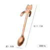 Cuchara de Café con Forma de Gato Acero Inoxidable 304 Creativa Cuchara Pequeña Cuchara para Remover Cuchara para Condimentos Cuchara para Postre Colgante en Taza Cuchara de Gato