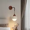 Lámpara de pared para dormitorio, lámpara de mesita de noche en estilo wabi-sabi japonés, travertino amarillo, lámpara de pared de fondo para sala de té de casa de huéspedes vintage, luz ambiental