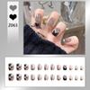 Usar pieza de arte de uñas rojo neto blanco color semitransparente cadena diamante rubor floreciente arte de uñas lazo producto terminado removible