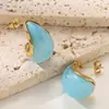 Brincos de Tarraxa Oval Largos em Resina Gradiente Retro de Luxo Leve Moda Influenciador Traje Diário Temperamento Brincos de Alta Qualidade para Mulheres