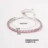 Pulsera ajustable de diamantes completos Popular en Europa y Estados Unidos Zircón redondo de 4 mm Fila única de cristal Joyería de piedra natal transfronteriza para mujer Venta al por mayor