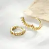 Brincos de Argola Hensen Jewelry Cor Dourado Café Claro Versáteis Estilo Vintage Outono e Inverno Micro-Incustados com Zircônia de Luxo Leve