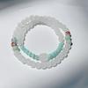 Pulseira de Contas Yiyanweiqing Tianshan Cui Imitação Pedra Shoushan Retrô Diária Versátil Nova Chinoiserie Duplo Círculo