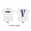 Nueva Camiseta Vlone Jerry Grande V Humo Reflectante Holgada de Manga Corta Flor de Cerezo Pareja Streetwear de Moda