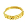 Anillo Dorado Arena para Mujer Que No Se Desvanece por Mucho Tiempo, Apertura de Gama Alta, Anillo de Corazón Simple Clásico, Proceso de Chorro de Arena, Joyería de Imitación de Oro