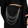 Europa y Estados Unidos tendencia transfronteriza de joyería moda callejera anillo de metal cadena de cintura hip hop rock geométrico multicapa cadena para pantalones colgante