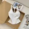 Estilo Coreano Estilo Garota Picante Com Bojos Top Regata Halter Feminino Verão Peça Externa Francesa Emagrecimento Costas Bonitas Camada Interna Top Esportivo