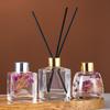 Botella de aromaterapia de vidrio sin fuego, disponible en stock, con fragancia de ratán, para decoración del hogar, simple, de vidrio transparente, para aromaterapia, vacía, al por mayor.