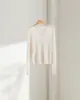 Estilo Sencillo EsencialCárdigan de lino de lyocell con cuello en V, simple y cómodo para mujer, top ligero de protección solar para verano