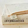 Sábana de Cama de Gasa de Doble Capa Grado Materno e Infantil Pieza Única Ropa de Cama Sábana de Algodón Lavado Funda de Almohada para Dormitorio de Estudiantes Juego de Tres Piezas