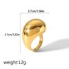 Venta caliente transfronteriza diseño de moda nicho anillo gota de agua oro de 18K acero inoxidable geométrico anillo abierto joyería mujeres al por mayor