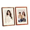 Suporte de Exibição de Porta-Retrato de Família em Madeira Maciça com Acabamento de Luxo, Impressão de Fotos em Nogueira Preta, Moldura Comemorativa para Impressões de Fotos 6 polegadas 8 polegadas