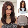 Peluca Mono sin Pegamento para Mujer, Seda Importada, Raya Natural y Realista, Cabello Largo Recto Castaño con Mechas, Fácil de Poner en Cinco Segundos