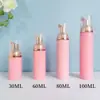 En Stock Botella Espumadora Mousse Rosa 30ml 60ml 100ml Tipo Presión Botella de Plástico PET Botella Espumadora para Limpiador Facial