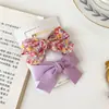 Grampo de cabelo infantil estilo coreano com laço, presilha lateral fofa para menina, acessórios de cabelo, par de presilhas, adorno de cabeça para menina pequena, grampo de bebê